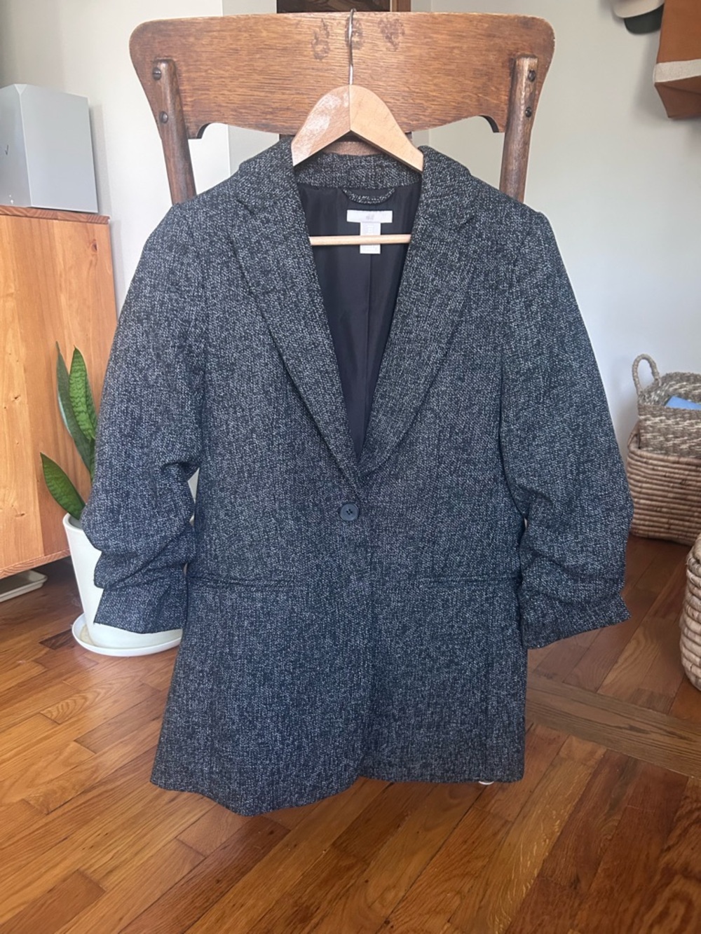 H&M Charcoal Gray Textured Blazer